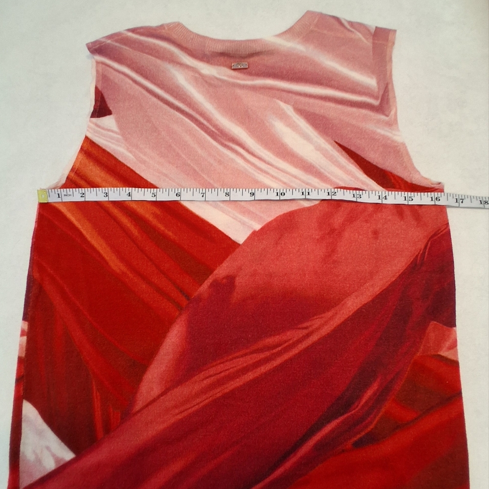 Escada Sport/ Colour: Fantasy (Red, Pink, White)/ Sleeveless Top/ Size US S - Picture 10 of 10